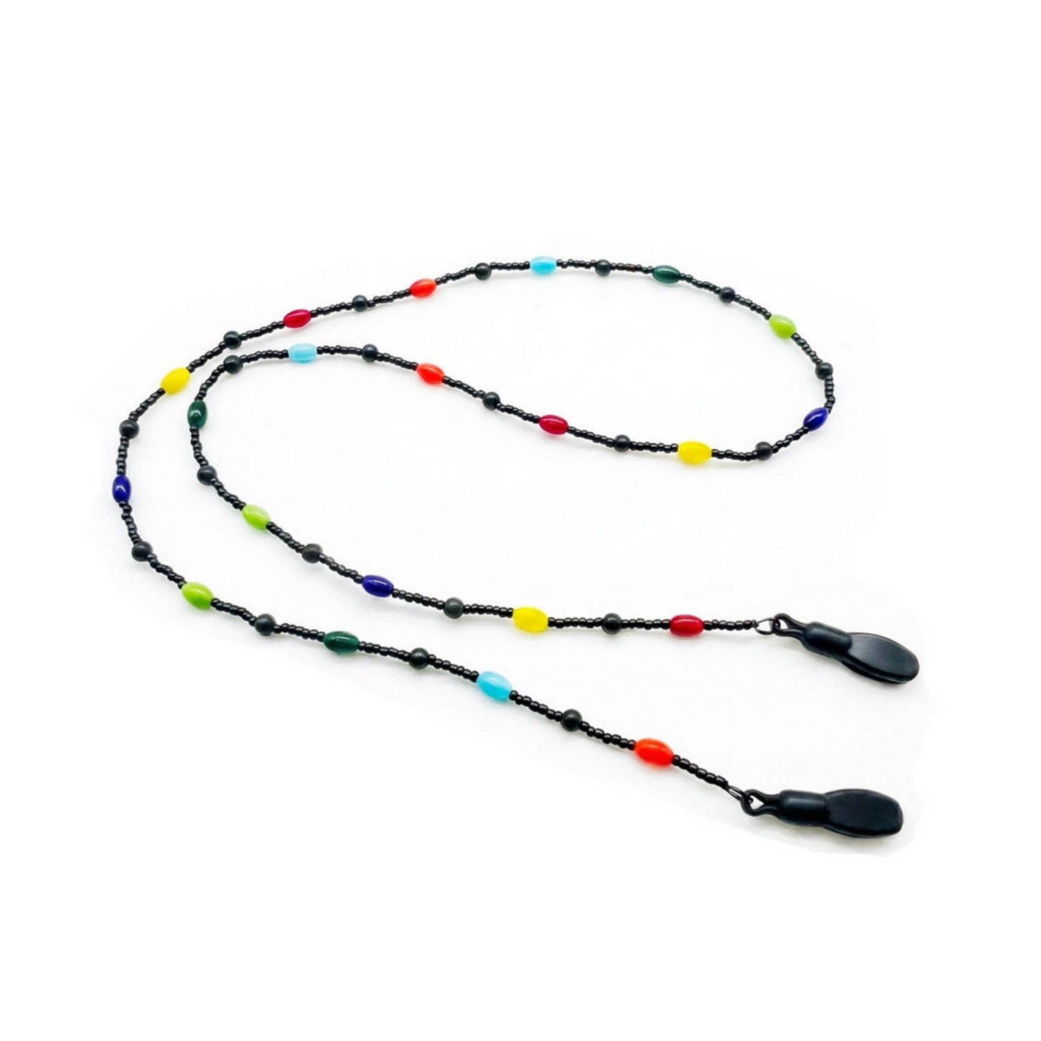Natural Wood Rainbow Beads Glasses Chain With Forward-Mount Ends