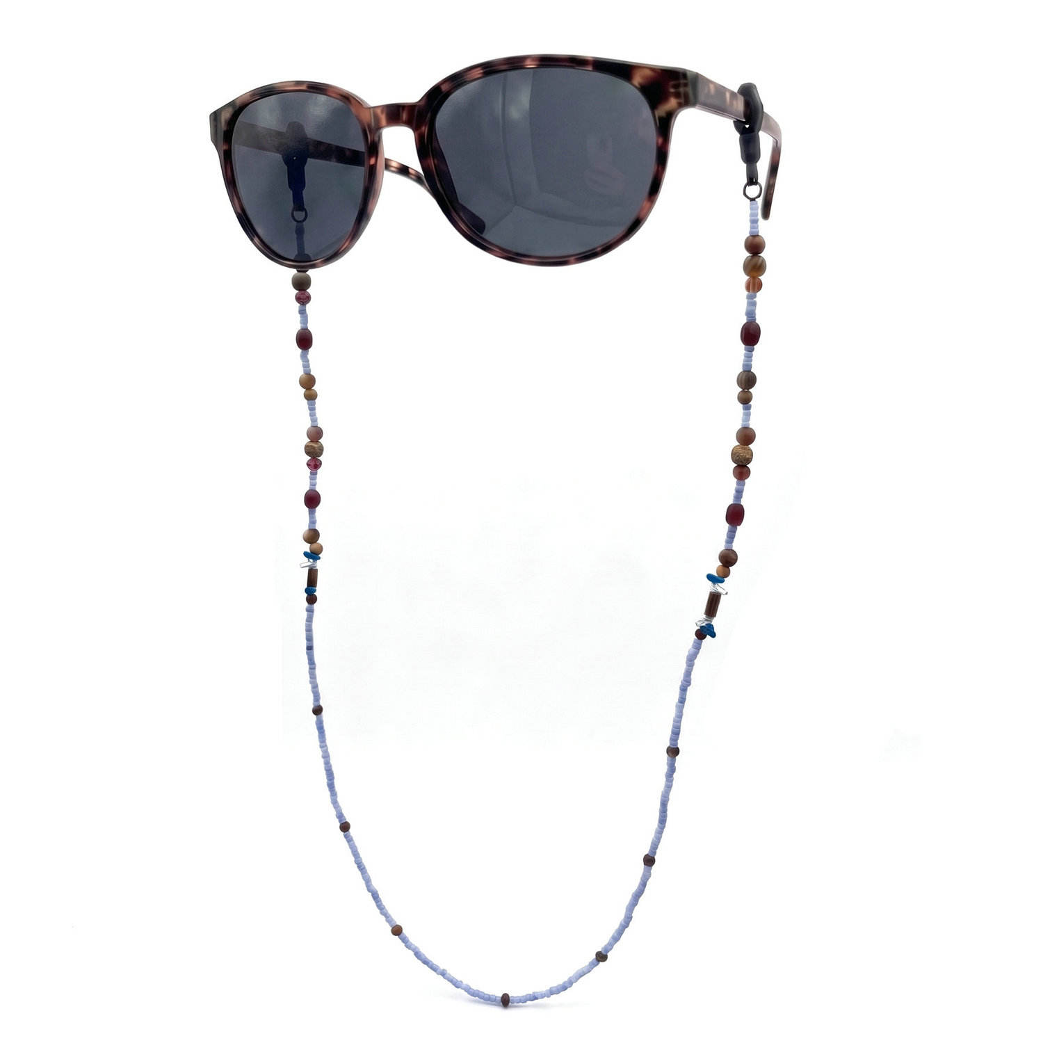 Coconut Shell Beaded Sunglasses Strap Natural Crystal Glass Seed Bead Glasses Cord
