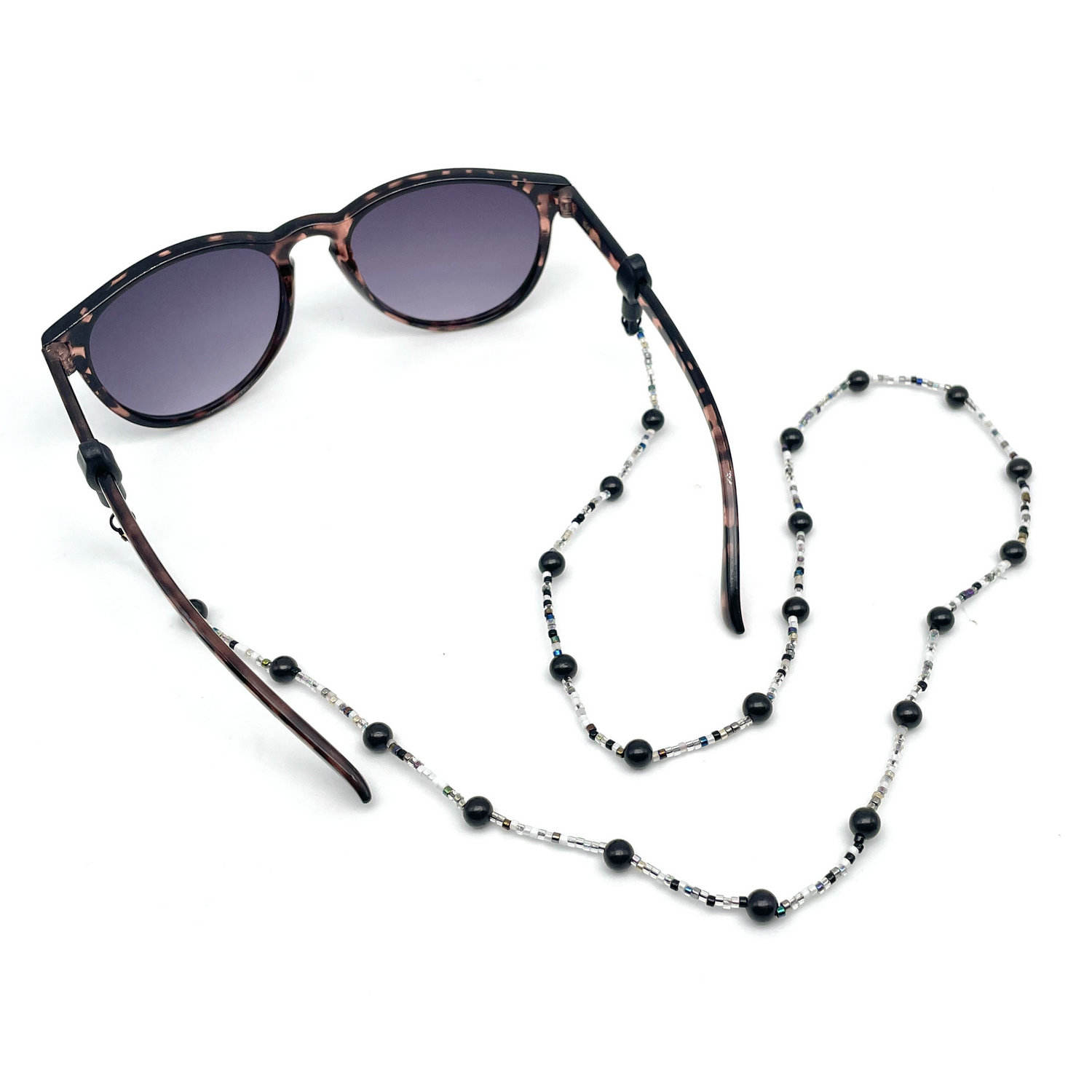Natural Wood Beaded Glasses Chain with Stainless Steel Fittings Eco-Friendly Unisex Sunglasses Strap for Daily Use