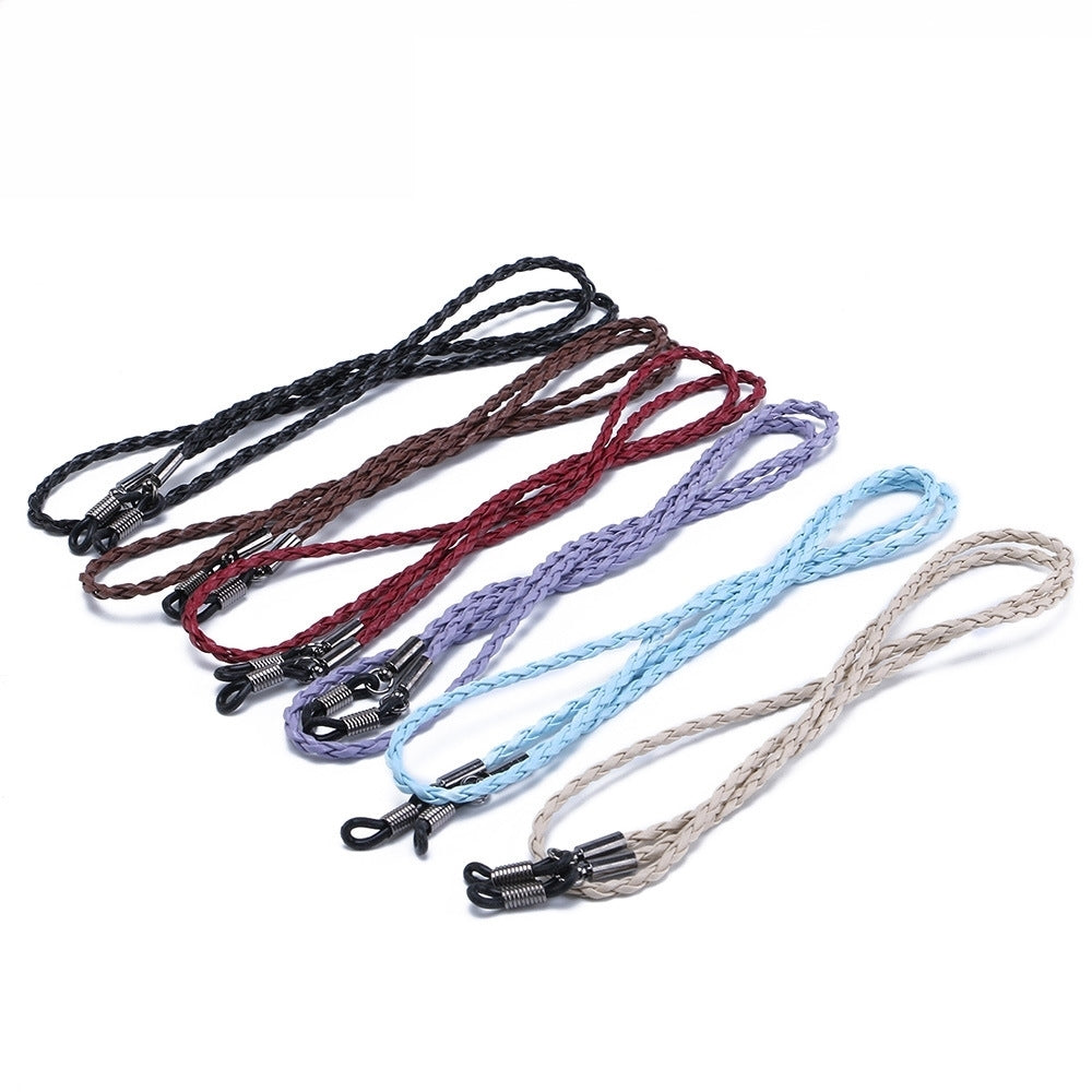 Eyeglass Chain Holders PU Leather Sunglasses Strap Lanyard Cord Necklace Anti-Loose Eyewear Retainer for Sports