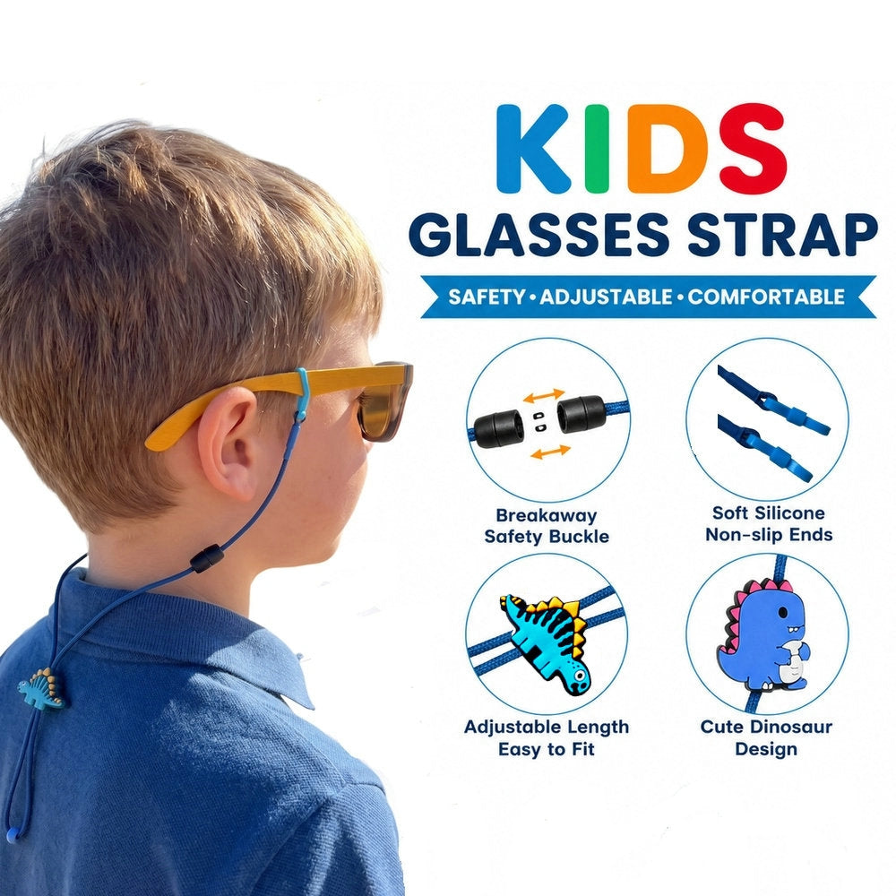 Safe Breakaway Eco-friendly Kids Glasses Strap Adjustable Silicone Eyeglass Holder Anti-Slip for Children