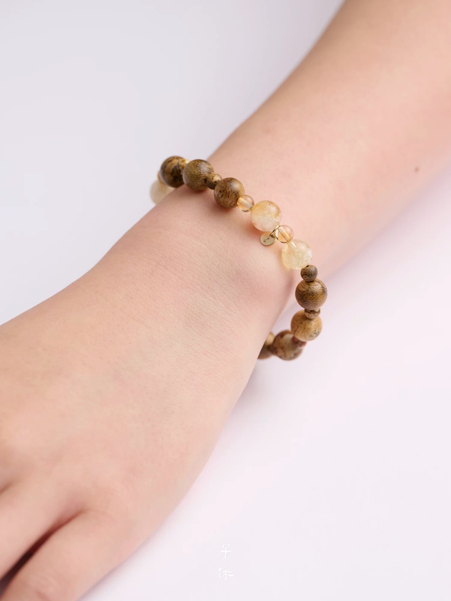 Fragrance, Landscape & Light: 9-Year Yingge Green Qi-Nan · Picture Jasper · Citrine – A Bracelet of Stillness, Grounding, and Radiance