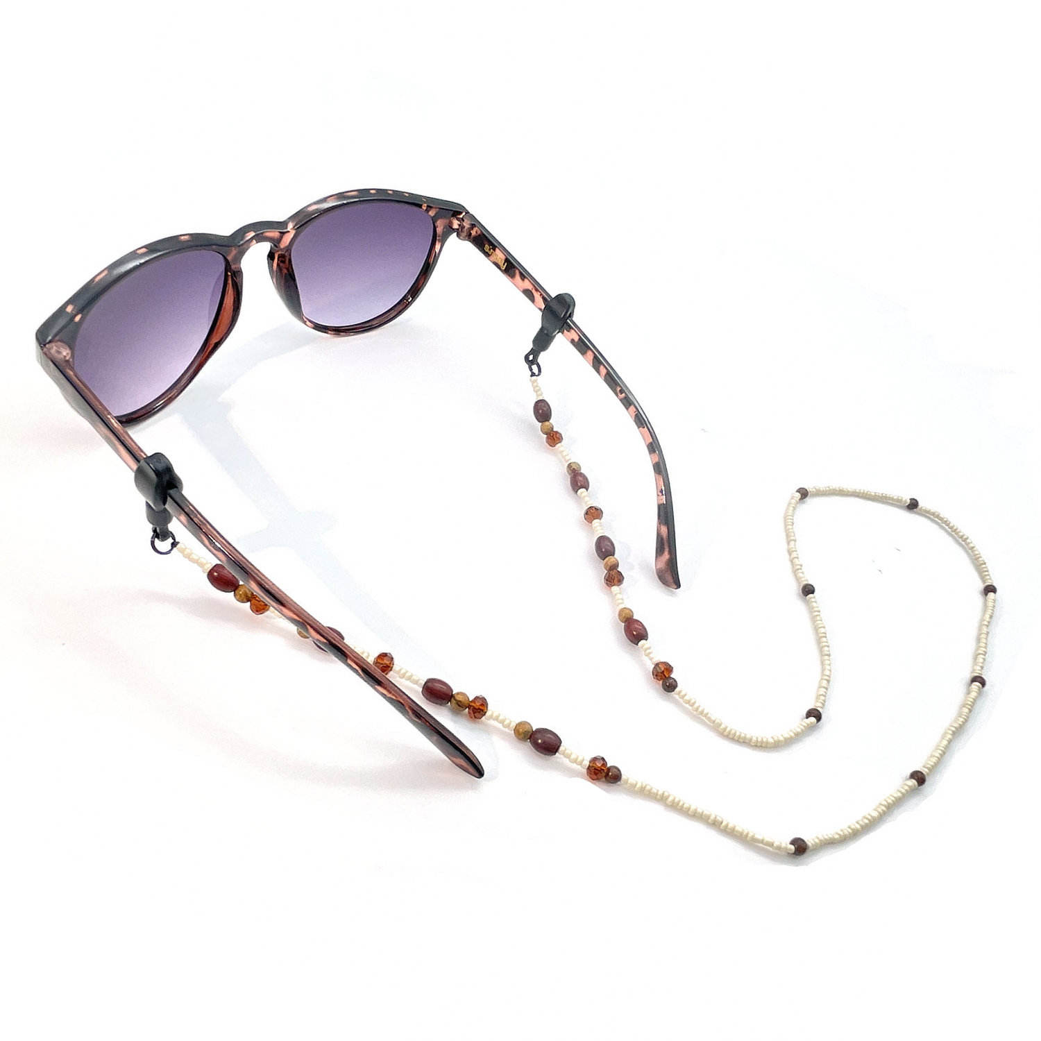 Wood Beaded Sunglasses Strap Natural Crystal Picture Jasper Tiger Eye Glass Bead Glasses Cord