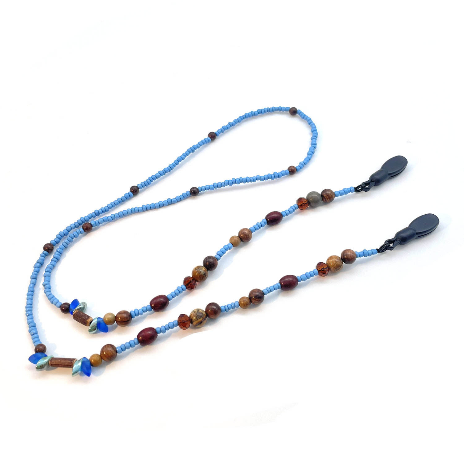 Coconut Shell Beaded Sunglasses Strap Natural Crystal Glass Seed Bead Glasses Cord