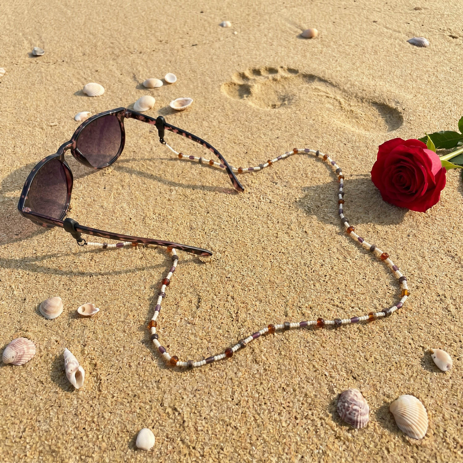 Retro Wood Glass Bead Sunglasses Chain Bohemian Eyeglass Lanyard