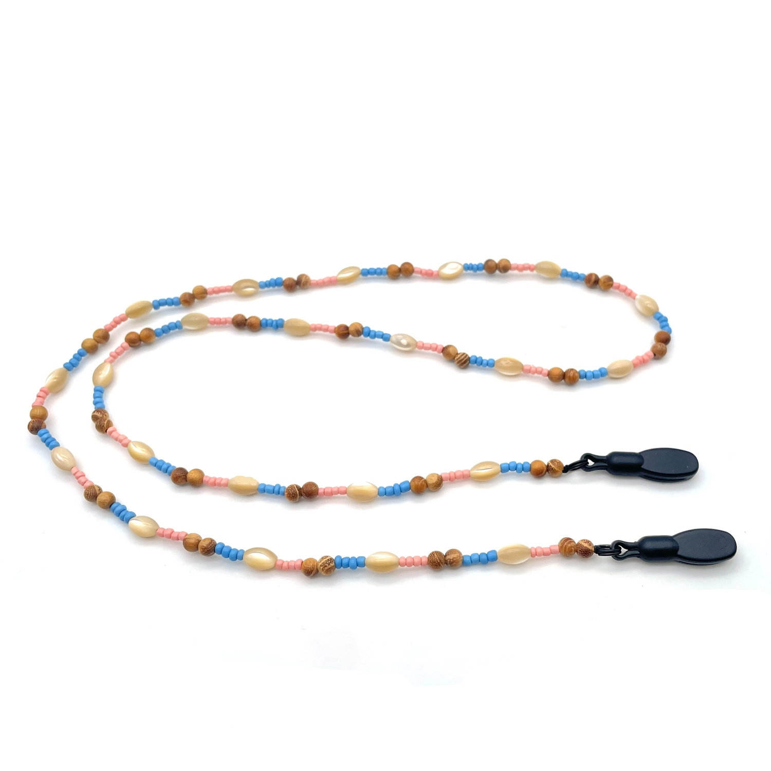 Eco Friendly Natural Wood Bead Sunglasses Strap
