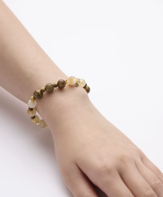 Fragrance, Landscape & Light: 9-Year Yingge Green Qi-Nan · Picture Jasper · Citrine – A Bracelet of Stillness, Grounding, and Radiance