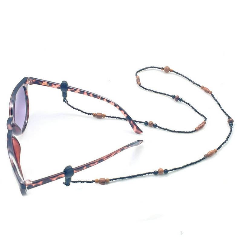 Wood Natural Stone Glass Bead Stainless Steel Eco-Friendly 72cm Eyeglass Chain Fashion Sunglasses Holder Lanyard for Unisex